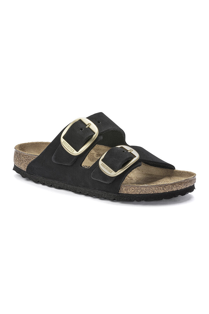 Sandalia Arizona Big Buckle Nubuck Leather - Estrecho - Black 