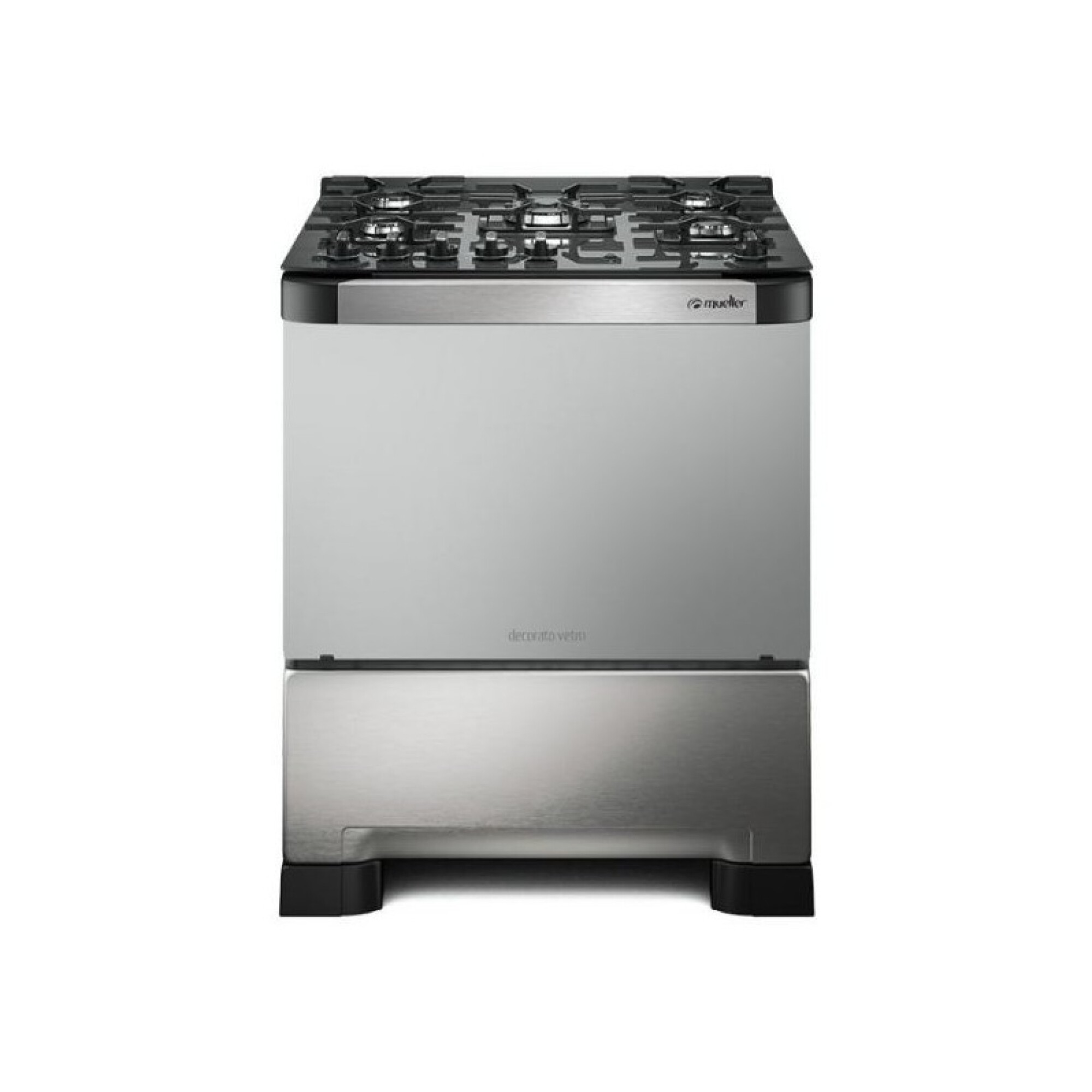 COCINA MUELLER DECORATO VETRO INOX 5H CON TERMOCUPULA — Electrocentro Rivera