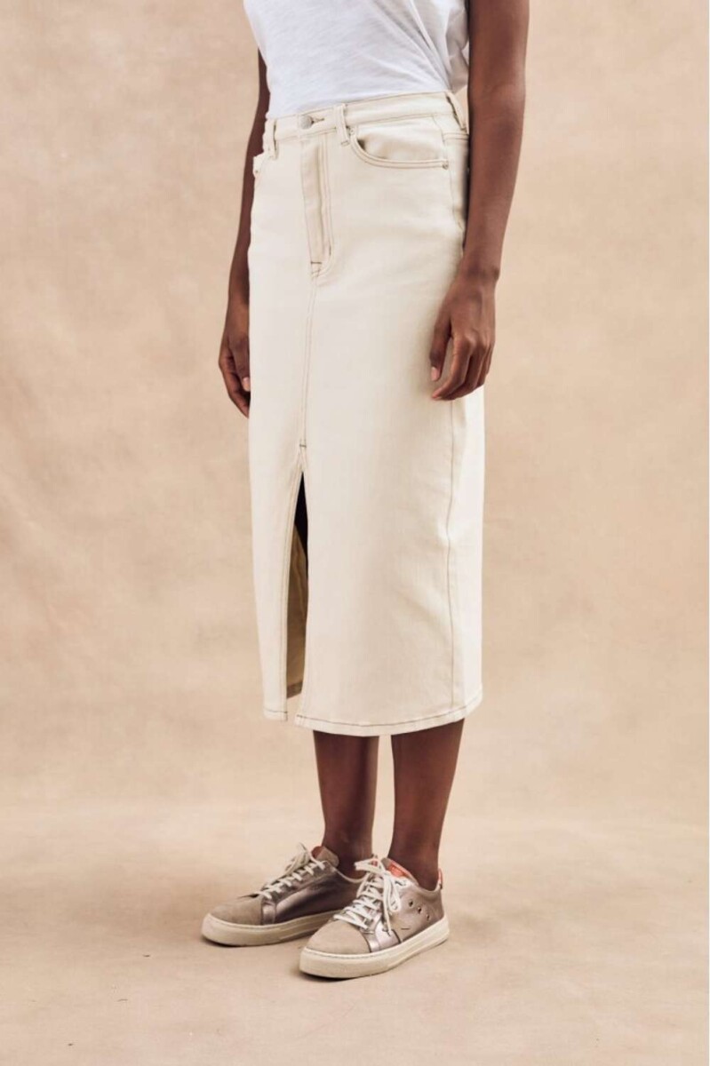 Falda Midi Off White - Crudo 