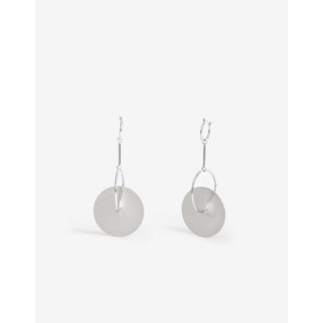 Aros Largos Círculos Plateado Rodio