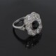 Anillo Antiguo En Platino, Zafiro Y Brillantes Anillo Antiguo En Platino, Zafiro Y Brillantes