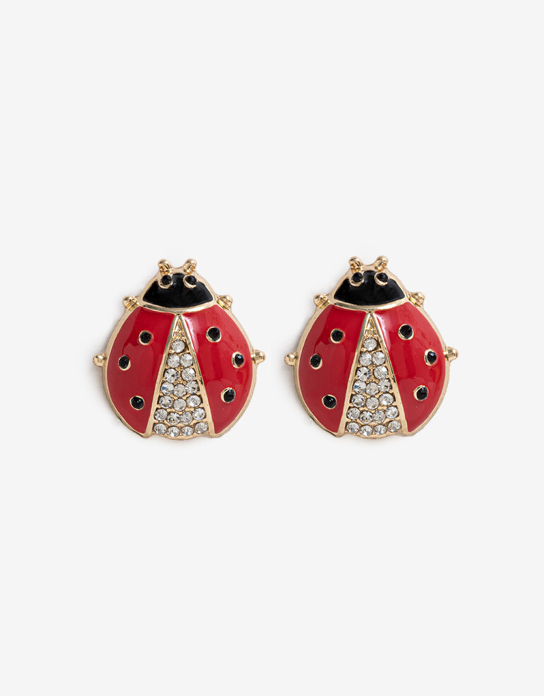 Aros Pasantes Color Aros Pasantes Lady Bug - Dorado