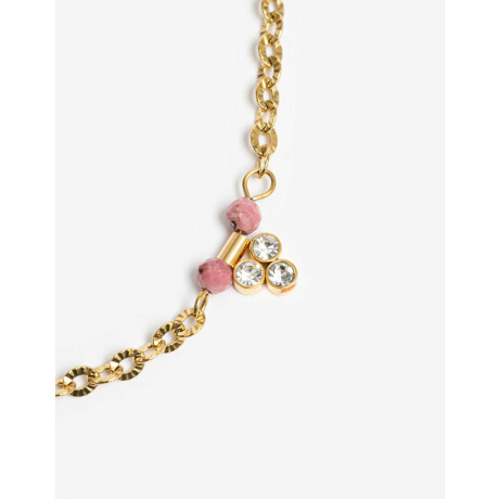 Collar De Acero Dorado Con Piedra Natural Dorado