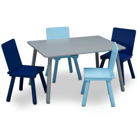 Juego de mesa y 4 sillas Wisly Azul y Gris
