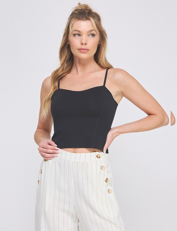 Top Crop Corse NEGRO