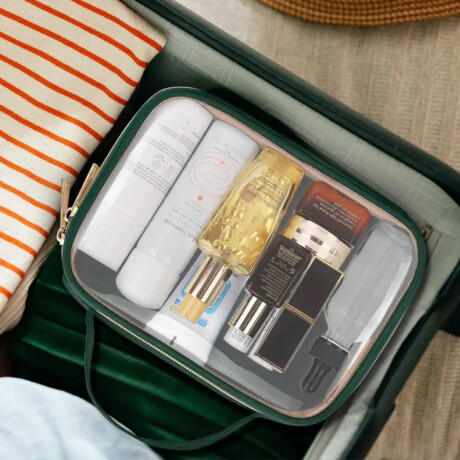 Neceser transparente con asa - 20x6x15cm Verde