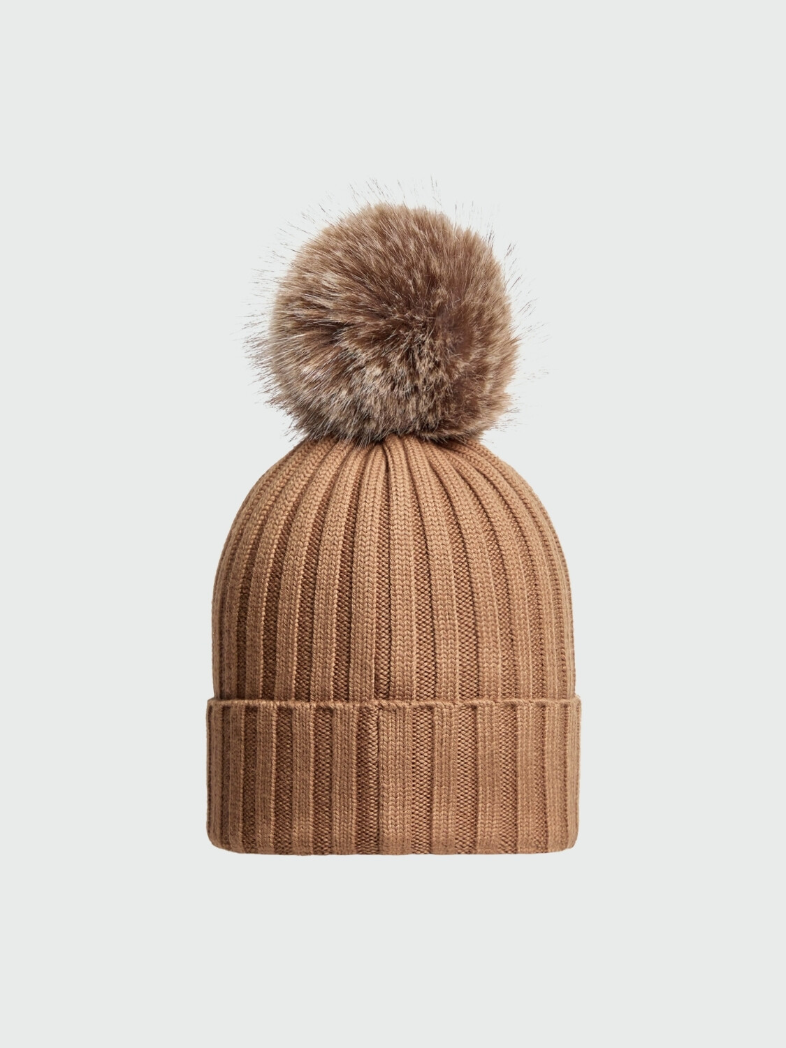 MONCLER - GORRO DE LANA CON POMPON Blanco