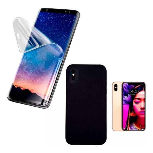 Carcasa Funda Protector + Hidrogel Simil Vidrio Para iPhone X/XS Carcasa Funda Protector + Hidrogel Simil Vidrio Para iPhone X/XS