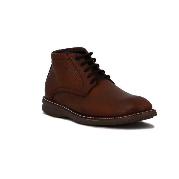 Starsax Bota Cuero Hombre Casual Brillante Acordonada - Whisky Whisky