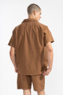 FLORAL CAMP-COLLAR BOXY SHIRT Clay