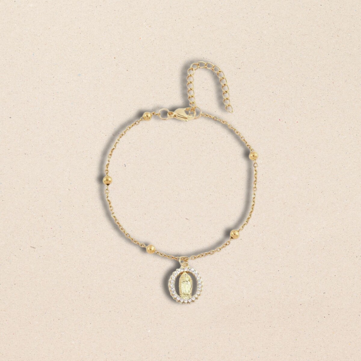Pulsera Virgen Cristal - Plata 
