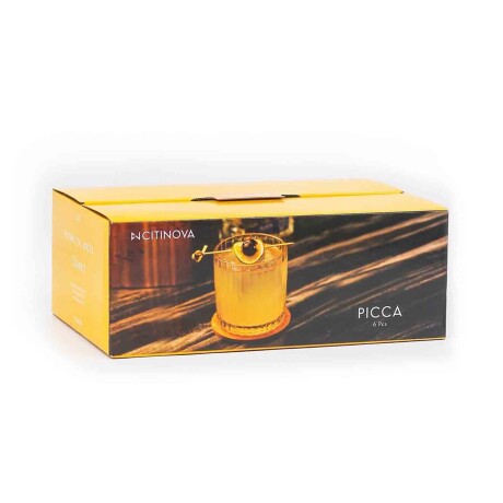Set de 6 Vasos para Whisky en Vidrio de 335Ml Picca Citinova Transparente
