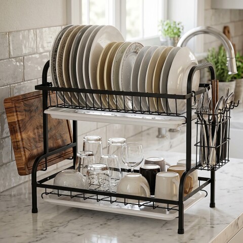 Escurridor de Platos Seca Vajilla Y Cubiertos Mesada Cocina De 2 Niveles Imback Escurridor de Platos Seca Vajilla Y Cubiertos Mesada Cocina De 2 Niveles Imback