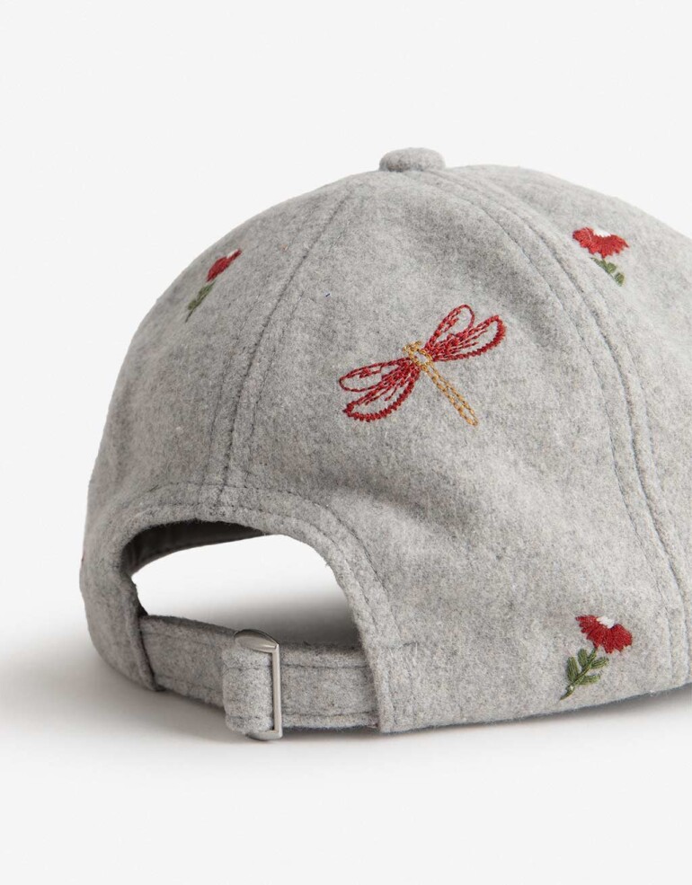 Caps Gorra Paño Bordada - Gris Melange