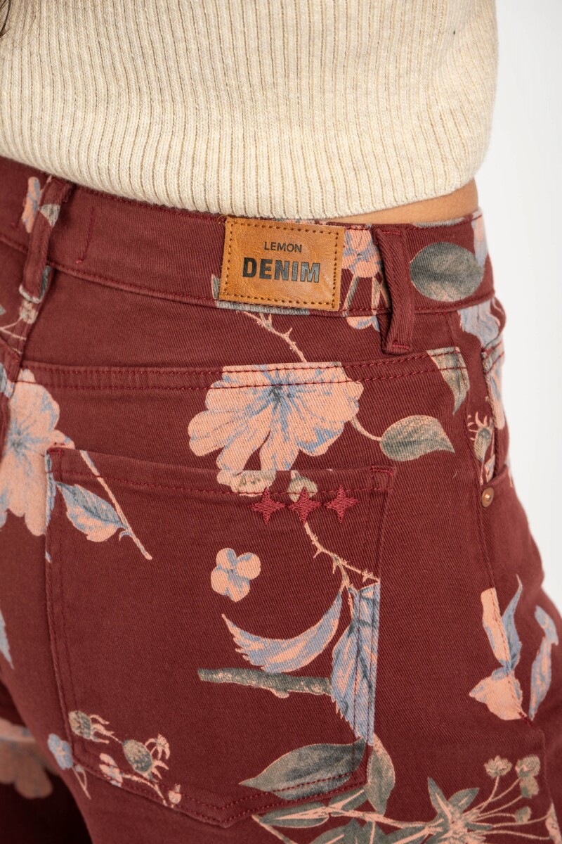 Jean Wide Leg Print Print
