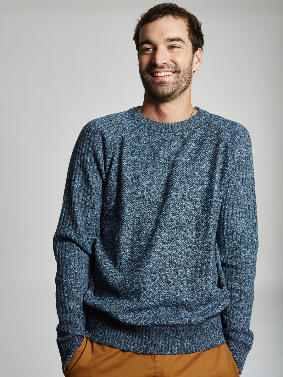 Buzo jaspeado - azul 