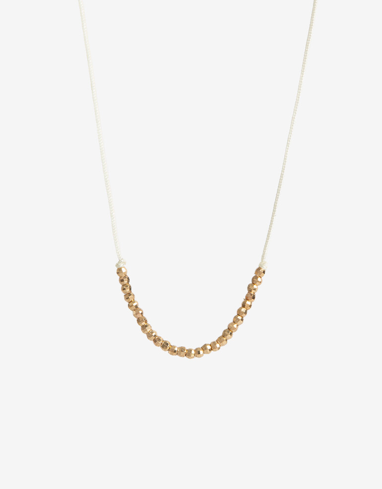 Collares Cortos Cordón Collar Corto Cordón Y Beads - Dorado