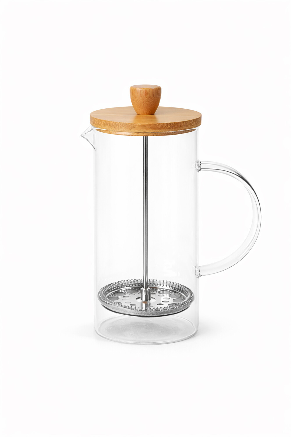 Cafetera Prensa Tapa Madera Color Unico