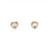 Caravanas Corazón piedra de oro- Oro bajo - Zirconia- CA8062 conpiedra