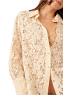 IN YOUR DREAMS LACE BUTTONDOWN Marron