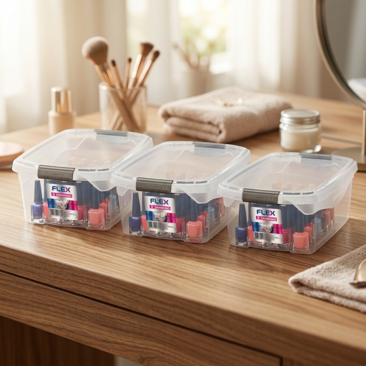 Set x3 Caja organizadora 6 lts - TRANSPARENTE 