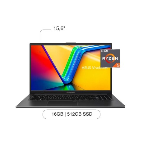 Notebook ASUS Vivobook Go 15 15,6' FHD 512GB / 16GB RAM Ryzen 5 7520U W11 - Black Notebook ASUS Vivobook Go 15 15,6' FHD 512GB / 16GB RAM Ryzen 5 7520U W11 - Black