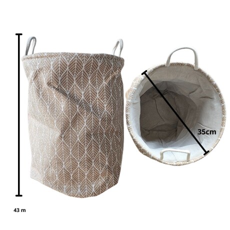 Cesto Canasto Redondo para Ropa Lavandería Beige