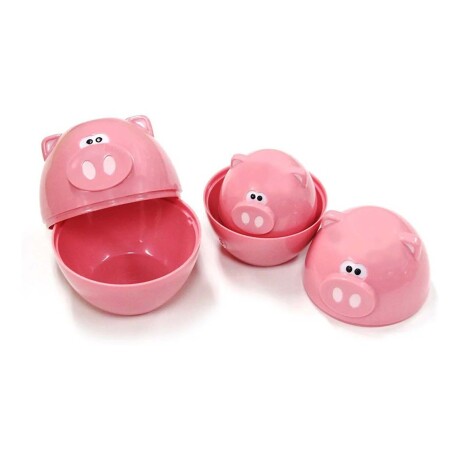 Set De 6 Tazas Medidoras Joie Oink Oink Diseño Chancho Hts Rosa