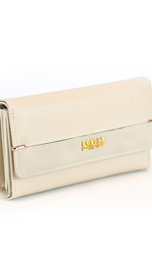 BILLETERA COVERI LARGA BEIGE