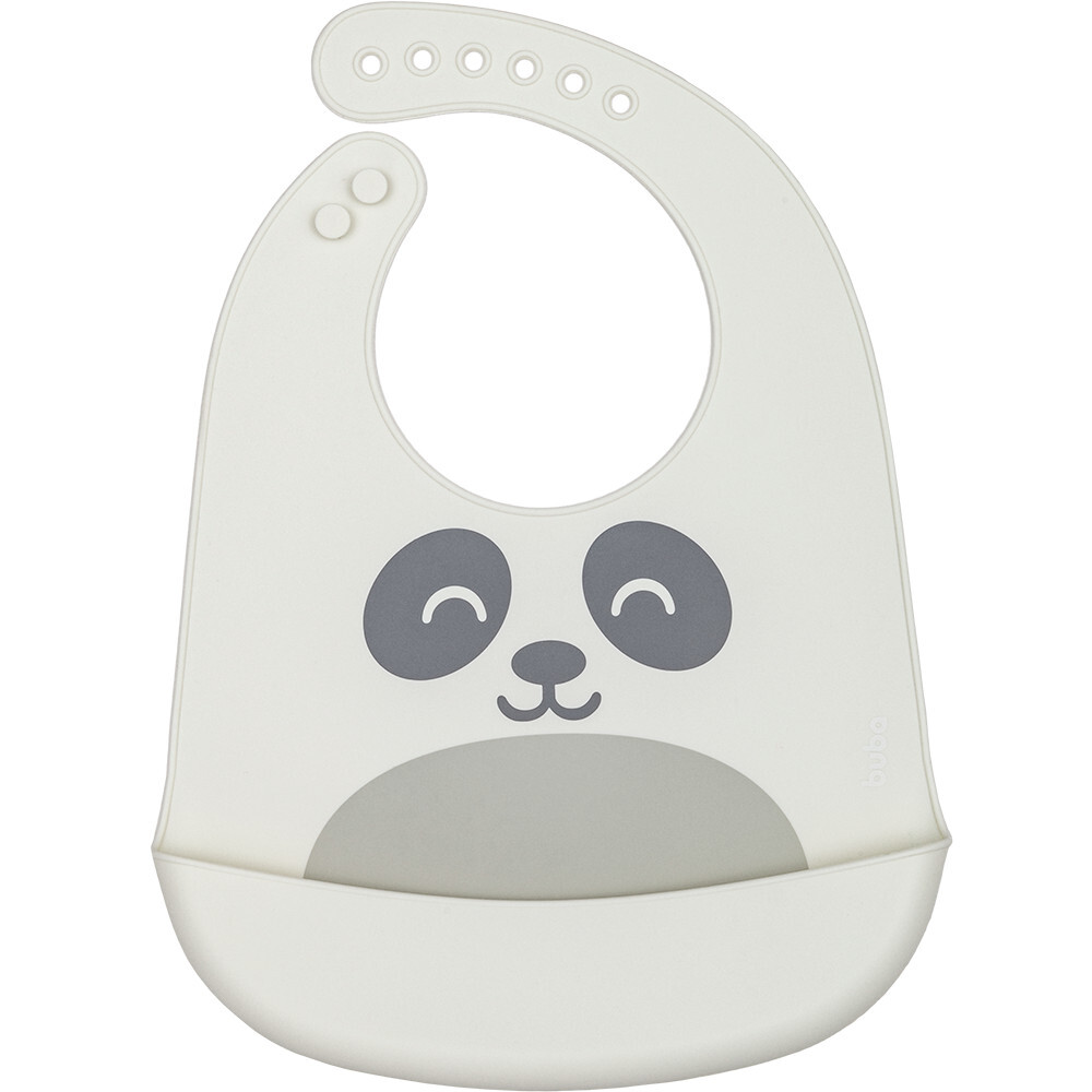Babero silicona BUBA carita blanco