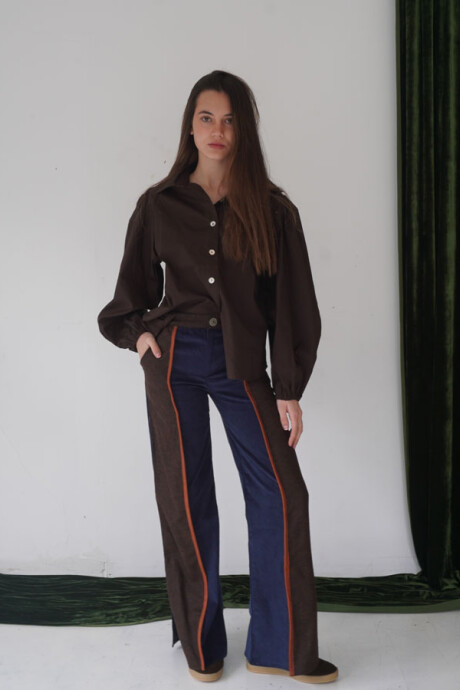 Tweed Pants Azul / Tweed Chocolate