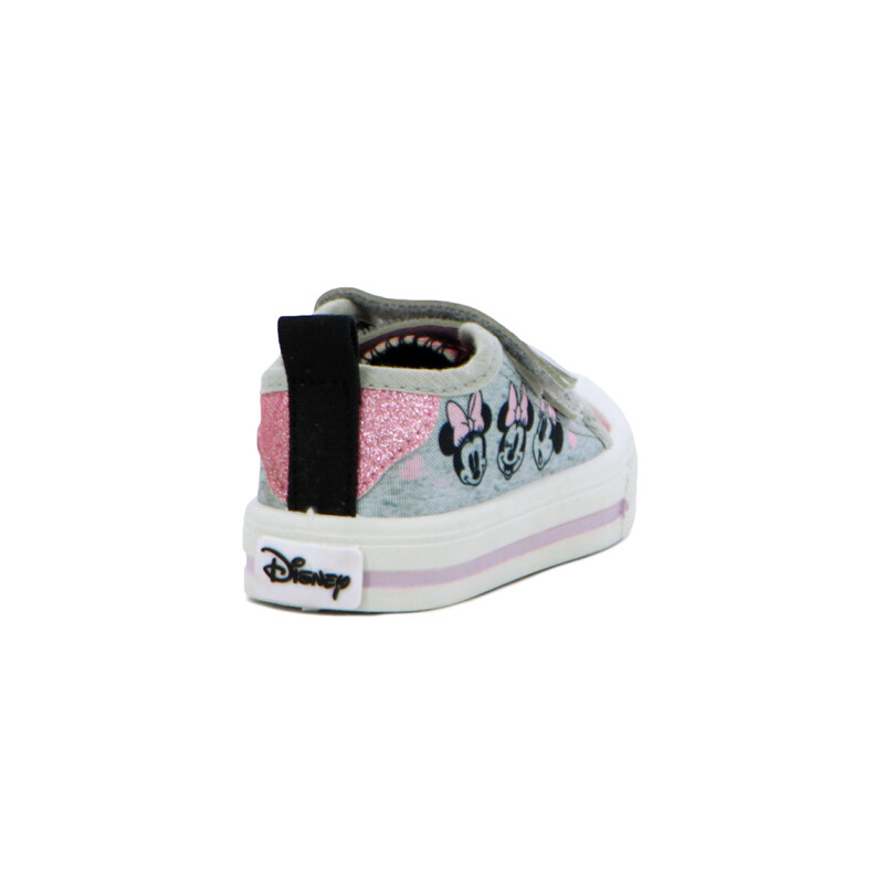 Disney Lona Baja Toddler Velcro Gris-rosado