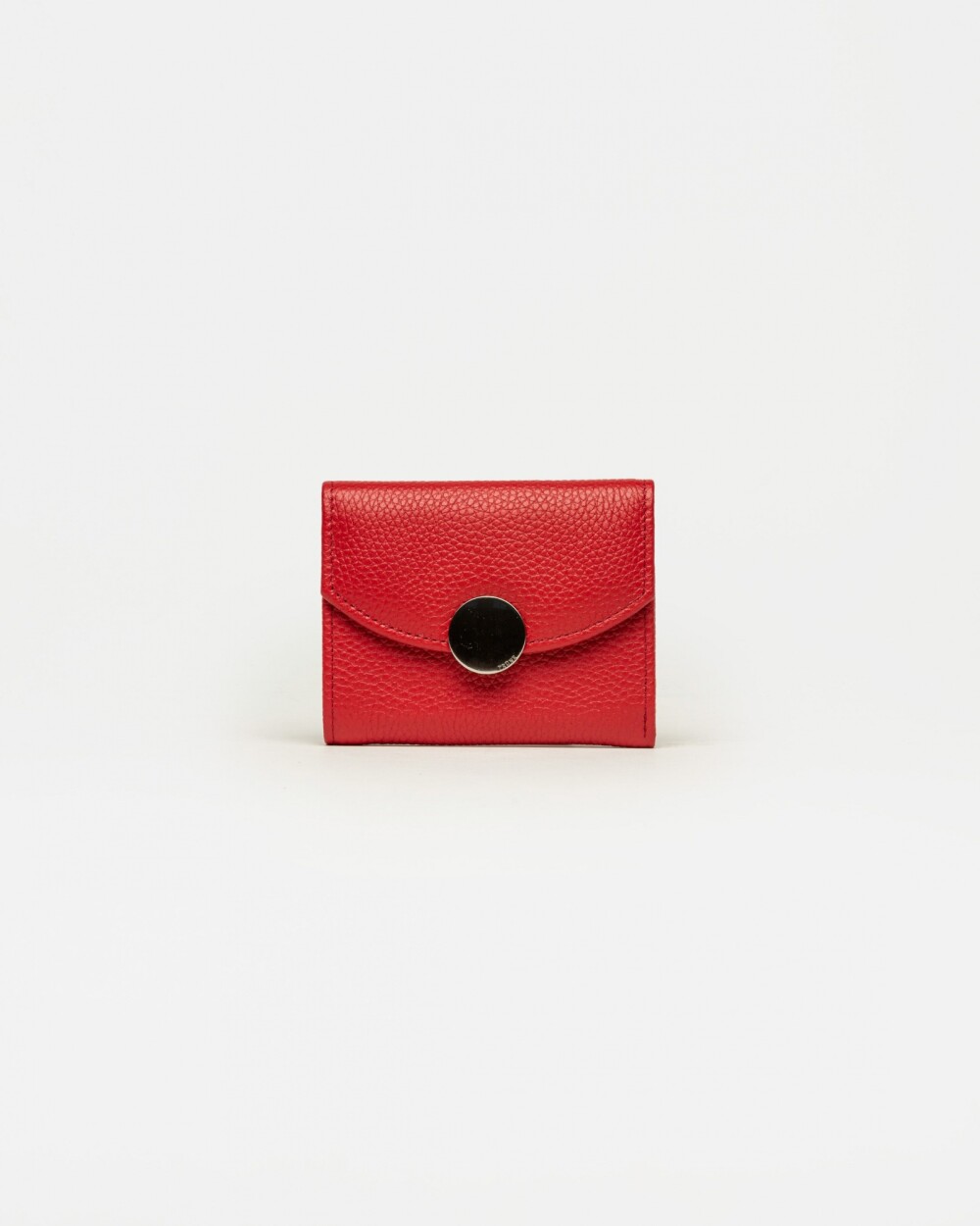 Billetera The Circle en cuero graneado Rojo