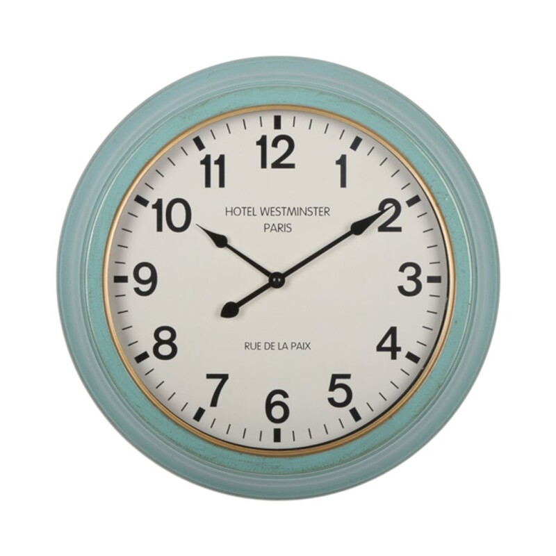 RELOJ DE PARED HIERRO D41X41X8.5CM BORDE VERDE RELOJ DE PARED HIERRO D41X41X8.5CM BORDE VERDE