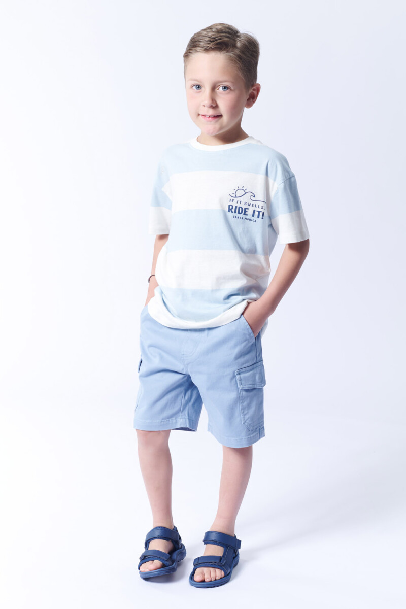 Remera Rayas Celeste Y Blanco