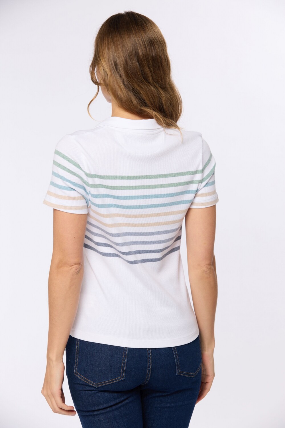 REMERA POLO RAYADA Blanco