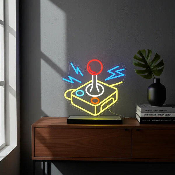 Letrero Neon Cuadro Led Gamer Joystick Retro Usb LETRERO NEON "JOYSTICK PALANCA" HY-7853