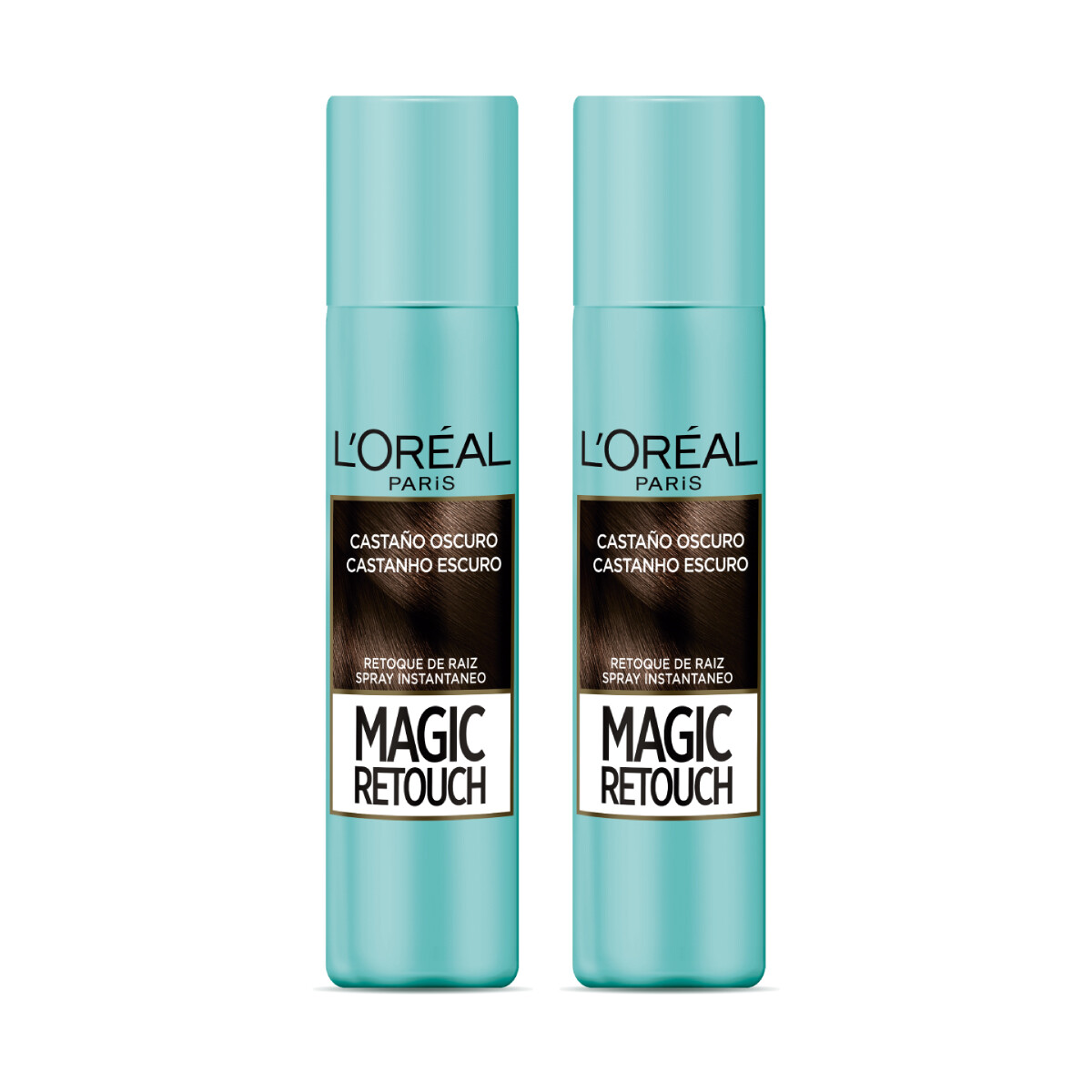 Pack Retoque de Raíz L'Oréal Paris Magic Retouch en Spray Castaño Oscuro 2 Unidades 