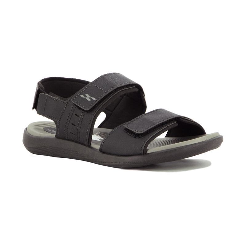 Sandalia Country Hombre Dos Tiras Con Velcro Negro-grafito