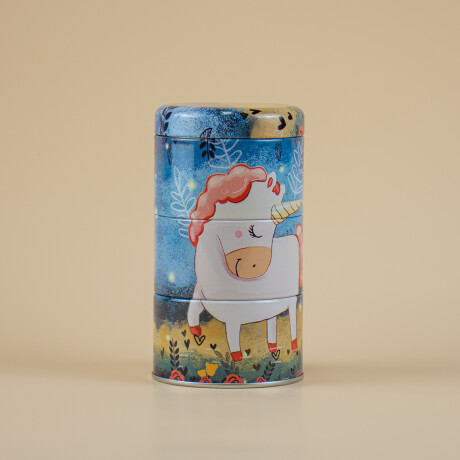 Set x3 latas Unicornio fondo azul Sc