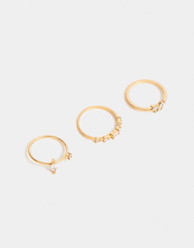 Sets Anillos Premium Gold Anillos Sets Bañados En Oro - Dorado