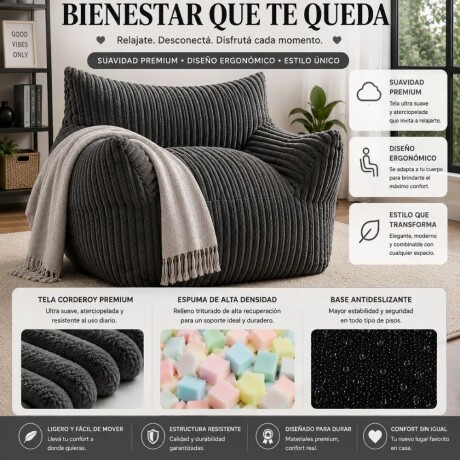 Sillon Infantil Cloudy Gris