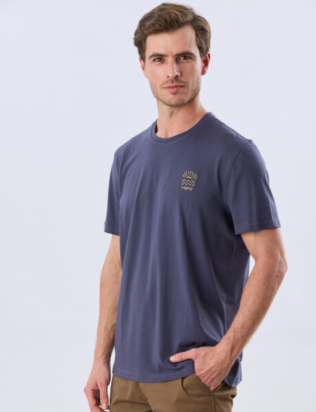 REMERA ESTAMPADA DE ALGODÓN Azul