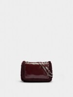 Bolso De Hombro Con Bordes Efecto Pelo burdeos