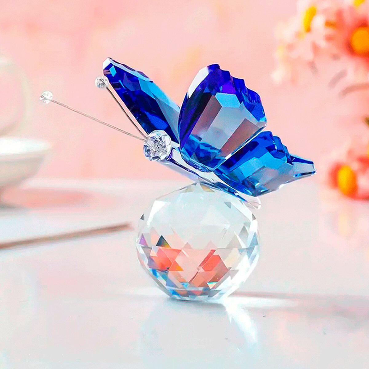 Adorno Mariposa De Cristal - Azul 
