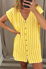 Vestido Libre Blanco/Amarillo