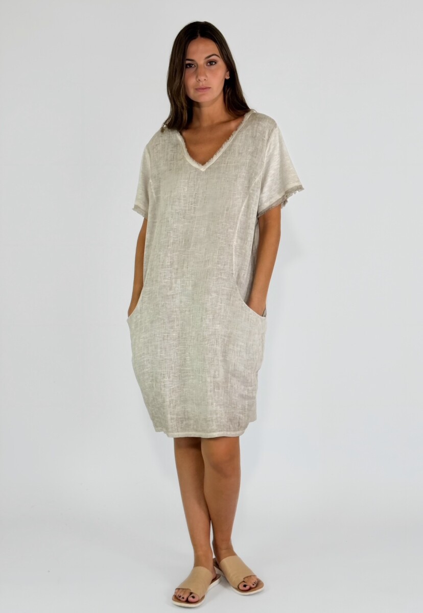 VESTIDO MARTINICA CORTO - BEIGE 