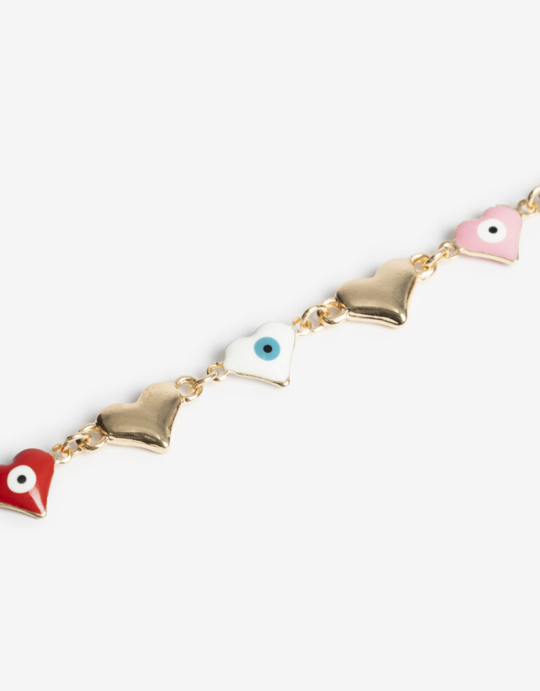 Pulseras Flexibles Color Pulsera Flexible De Corazones - Dorado
