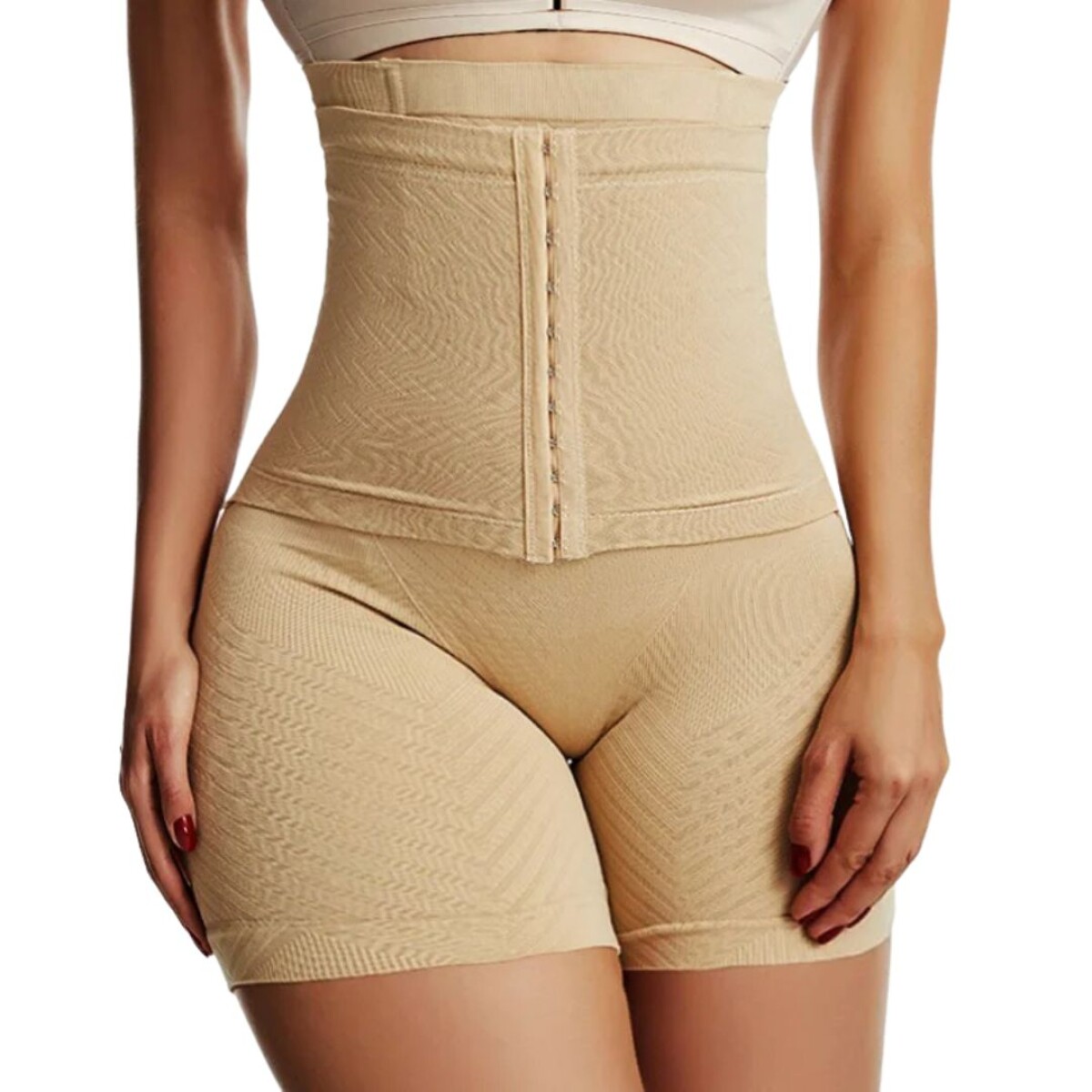 Faja Moldeadora Cintura Alta Levanta Glúteos Reductora Beige Talle M/L 