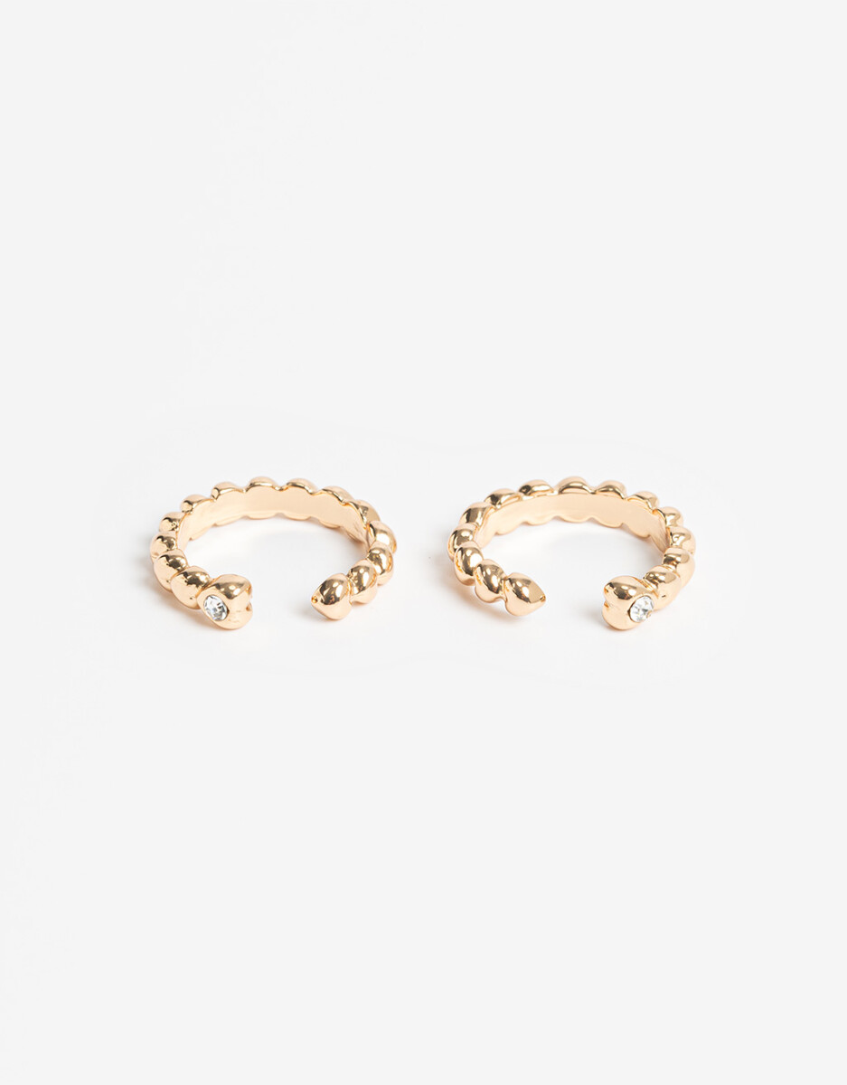 Anillo Metal Corazones Bañado En Oro 